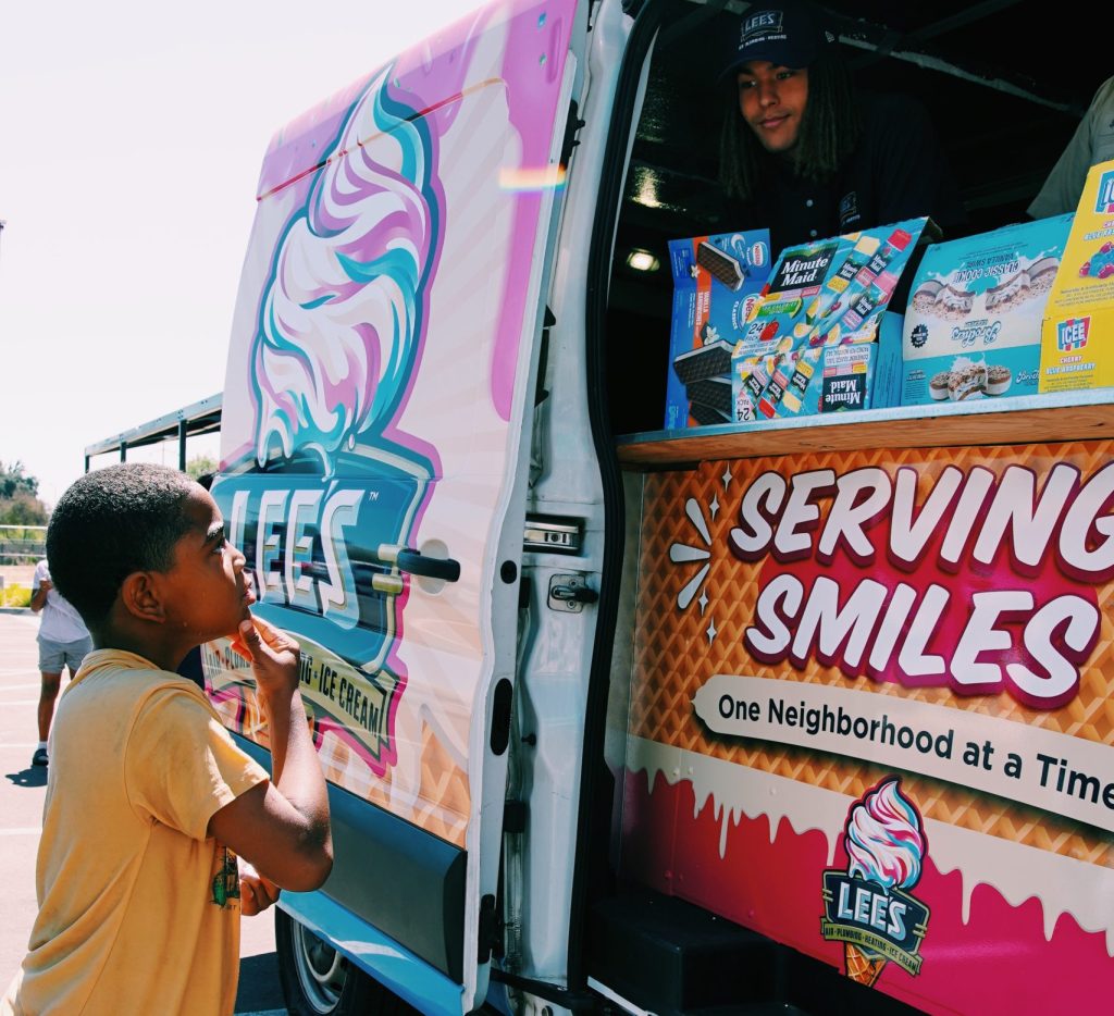 Lee's Ice Cream Truck Handing Out Treats at City Center.